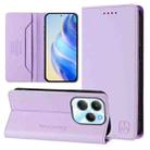 For Infinix Hot 40 4G / Hot 40 Play RC01 Dual-Folded Magnetic Suction RFID Leather Phone Case(Light Purple) - 1