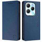 For Infinix Hot 40 4G / Hot 40 Play RC01 Dual-Folded Magnetic Suction RFID Leather Phone Case(Dark Blue) - 2