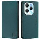 For Infinix Hot 40 4G / Hot 40 Play RC01 Dual-Folded Magnetic Suction RFID Leather Phone Case(Dark Green) - 2