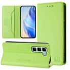 For Infinix Hot 50 4G RC01 Dual-Folded Magnetic Suction RFID Leather Phone Case(Grass Green) - 1