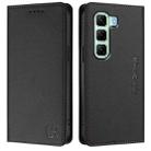 For Infinix Hot 50 4G RC01 Dual-Folded Magnetic Suction RFID Leather Phone Case(Black) - 2