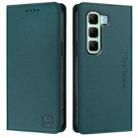 For Infinix Hot 50 4G RC01 Dual-Folded Magnetic Suction RFID Leather Phone Case(Dark Green) - 2