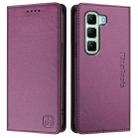 For Infinix Hot 50 4G RC01 Dual-Folded Magnetic Suction RFID Leather Phone Case(Violet) - 2