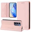 For Infinix Hot 50 Pro+ 4G RC01 Dual-Folded Magnetic Suction RFID Leather Phone Case(Pink) - 1