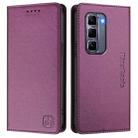 For Infinix Hot 50 Pro+ 4G RC01 Dual-Folded Magnetic Suction RFID Leather Phone Case(Violet) - 2