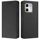 For Infinix Hot 50i 5G / Smart 9 4G RC01 Dual-Folded Magnetic Suction RFID Leather Phone Case(Black) - 2