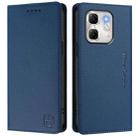 For Infinix Hot 50i 5G / Smart 9 4G RC01 Dual-Folded Magnetic Suction RFID Leather Phone Case(Dark Blue) - 2