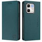 For Infinix Hot 50i 5G / Smart 9 4G RC01 Dual-Folded Magnetic Suction RFID Leather Phone Case(Dark Green) - 2
