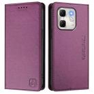 For Infinix Hot 50i 5G / Smart 9 4G RC01 Dual-Folded Magnetic Suction RFID Leather Phone Case(Violet) - 2