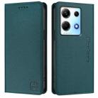 For Infinix Note 30 4G / 5G RC01 Dual-Folded Magnetic Suction RFID Leather Phone Case(Dark Green) - 2