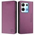 For Infinix Note 30 4G / 5G RC01 Dual-Folded Magnetic Suction RFID Leather Phone Case(Violet) - 2