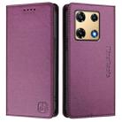 For Infinix Note 30 Pro 4G RC01 Dual-Folded Magnetic Suction RFID Leather Phone Case(Violet) - 2