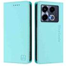 For Infinix Note 40 4G RC01 Dual-Folded Magnetic Suction RFID Leather Phone Case(Mint Green) - 2