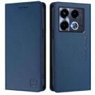 For Infinix Note 40 4G RC01 Dual-Folded Magnetic Suction RFID Leather Phone Case(Dark Blue) - 2