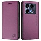 For Infinix Note 40 4G RC01 Dual-Folded Magnetic Suction RFID Leather Phone Case(Violet) - 2