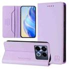 For Infinix Note 40 5G RC01 Dual-Folded Magnetic Suction RFID Leather Phone Case(Light Purple) - 1