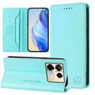 For Infinix Note 40 Pro 4G / 5G RC01 Dual-Folded Magnetic Suction RFID Leather Phone Case(Mint Green) - 1