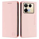 For Infinix Note 40 Pro 4G / 5G RC01 Dual-Folded Magnetic Suction RFID Leather Phone Case(Pink) - 2