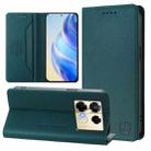 For Infinix Note 40 Pro 4G / 5G RC01 Dual-Folded Magnetic Suction RFID Leather Phone Case(Dark Green) - 1