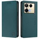 For Infinix Note 40 Pro 4G / 5G RC01 Dual-Folded Magnetic Suction RFID Leather Phone Case(Dark Green) - 2