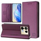For Infinix Note 40 Pro 4G / 5G RC01 Dual-Folded Magnetic Suction RFID Leather Phone Case(Violet) - 1