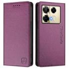 For Infinix Note 40 Pro 4G / 5G RC01 Dual-Folded Magnetic Suction RFID Leather Phone Case(Violet) - 2