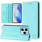 For Infinix Note 40X 5G RC01 Dual-Folded Magnetic Suction RFID Leather Phone Case(Mint Green) - 1