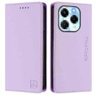 For Infinix Note 40X 5G RC01 Dual-Folded Magnetic Suction RFID Leather Phone Case(Light Purple) - 2