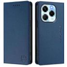 For Infinix Note 40X 5G RC01 Dual-Folded Magnetic Suction RFID Leather Phone Case(Dark Blue) - 2