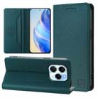 For Infinix Note 40X 5G RC01 Dual-Folded Magnetic Suction RFID Leather Phone Case(Dark Green) - 1