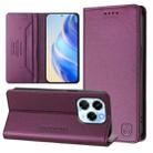 For Infinix Note 40X 5G RC01 Dual-Folded Magnetic Suction RFID Leather Phone Case(Violet) - 1