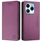 For Infinix Note 40X 5G RC01 Dual-Folded Magnetic Suction RFID Leather Phone Case(Violet) - 2