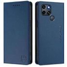 For Infinix Smart 6 / 6 Plus / 6 HD RC01 Dual-Folded Magnetic Suction RFID Leather Phone Case(Dark Blue) - 2