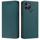 For Infinix Smart 6 / 6 Plus / 6 HD RC01 Dual-Folded Magnetic Suction RFID Leather Phone Case(Dark Green) - 2