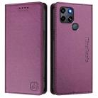 For Infinix Smart 6 / 6 Plus / 6 HD RC01 Dual-Folded Magnetic Suction RFID Leather Phone Case(Violet) - 2