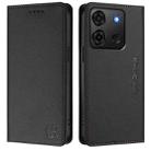 For Infinix Smart 7 India / 7 Plus RC01 Dual-Folded Magnetic Suction RFID Leather Phone Case(Black) - 2