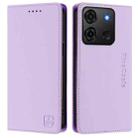 For Infinix Smart 7 India / 7 Plus RC01 Dual-Folded Magnetic Suction RFID Leather Phone Case(Light Purple) - 2