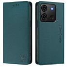 For Infinix Smart 7 India / 7 Plus RC01 Dual-Folded Magnetic Suction RFID Leather Phone Case(Dark Green) - 2