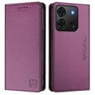 For Infinix Smart 7 India / 7 Plus RC01 Dual-Folded Magnetic Suction RFID Leather Phone Case(Violet) - 2