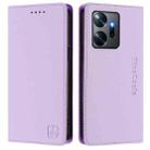 For Infinix Zero 20 RC01 Dual-Folded Magnetic Suction RFID Leather Phone Case(Light Purple) - 2