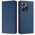 For Infinix Zero 20 RC01 Dual-Folded Magnetic Suction RFID Leather Phone Case(Dark Blue) - 2