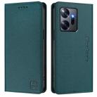 For Infinix Zero 20 RC01 Dual-Folded Magnetic Suction RFID Leather Phone Case(Dark Green) - 2