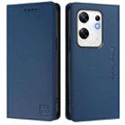 For Infinix Zero 30 4G RC01 Dual-Folded Magnetic Suction RFID Leather Phone Case(Dark Blue) - 2