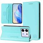 For Infinix Zero 30 5G RC01 Dual-Folded Magnetic Suction RFID Leather Phone Case(Mint Green) - 1