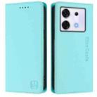 For Infinix Zero 30 5G RC01 Dual-Folded Magnetic Suction RFID Leather Phone Case(Mint Green) - 2