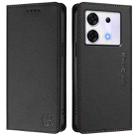 For Infinix Zero 30 5G RC01 Dual-Folded Magnetic Suction RFID Leather Phone Case(Black) - 2