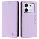 For Infinix Zero 30 5G RC01 Dual-Folded Magnetic Suction RFID Leather Phone Case(Light Purple) - 2