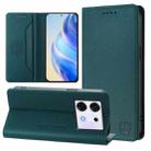 For Infinix Zero 30 5G RC01 Dual-Folded Magnetic Suction RFID Leather Phone Case(Dark Green) - 1