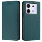 For Infinix Zero 30 5G RC01 Dual-Folded Magnetic Suction RFID Leather Phone Case(Dark Green) - 2