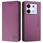 For Infinix Zero 30 5G RC01 Dual-Folded Magnetic Suction RFID Leather Phone Case(Violet) - 2